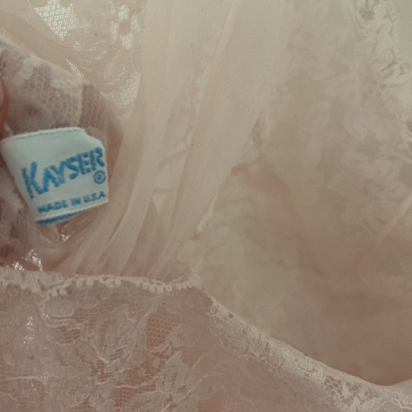 Vintage Kayser pink gown with lace and ties in front and back - Picture 5 of 6